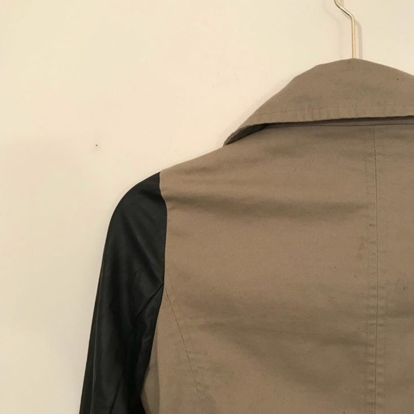 BOGO Olive & Oak Khaki Faux Sleeves Leather Jacket - Picture 7 of 8